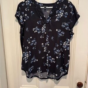 41 Hawthorn Black with Blue Floral Blouse